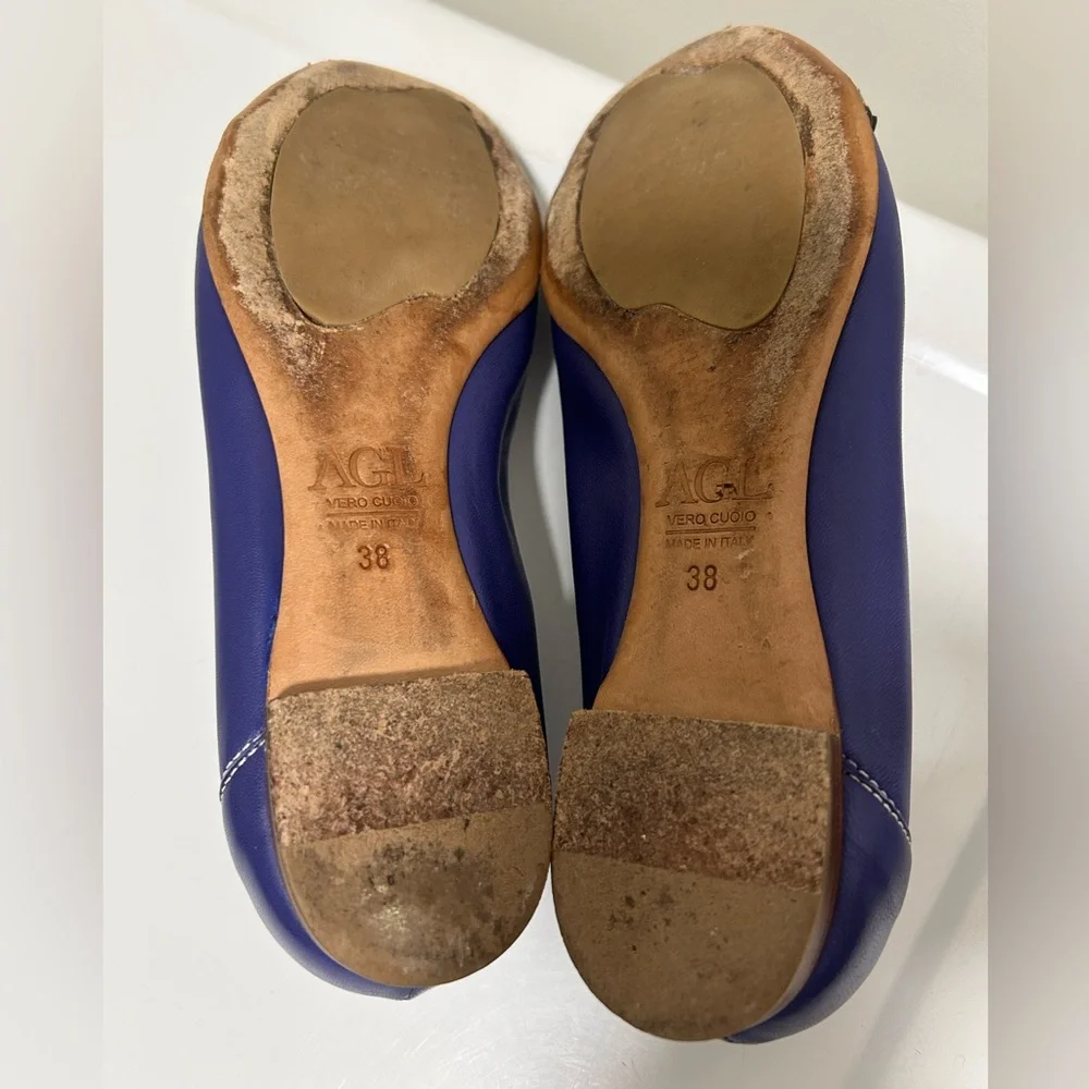 Attilio Giusti Leombruni Ballet Flats Purple Silver Size 8 - Picture 13 of 15